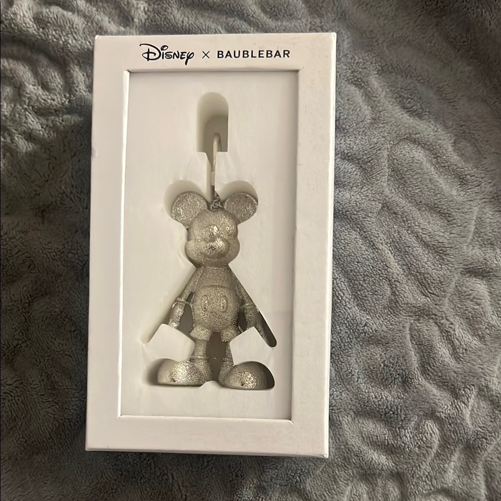 Disney x BaubleBar Silver Mickey Keychain / Bag decoration